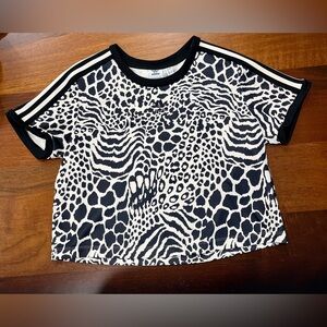 ADIDAS Women's Originals Animal Print Crop Top - Size Medium